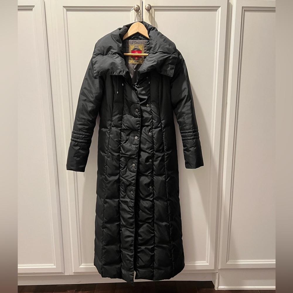 Cole Haan down puffer black full length coat XS ladies women
